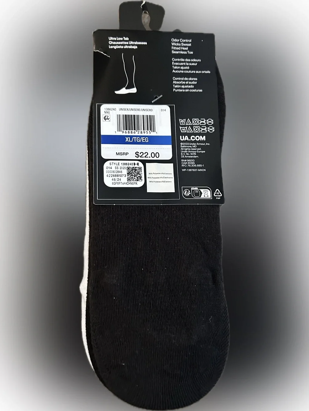 Under Armour UA Essential Ultra Men's No Show Socks - Gray/White/Black X 6